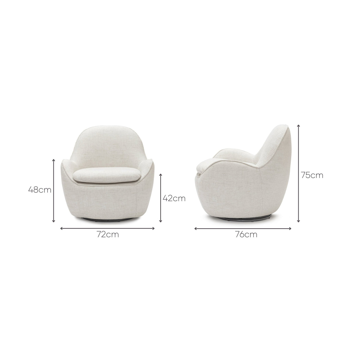 Moby Swivel Accent Chair - Beige