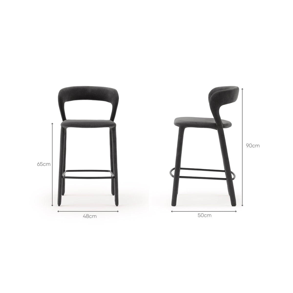 Monaco Counter Chair - Charcoal
