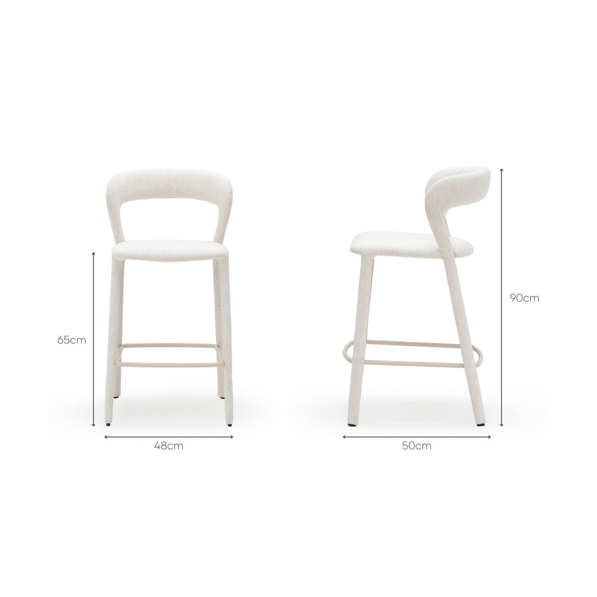 Monaco Counter Chair - Oatmeal - Bar & Counter Stools Loom Collection Loom Collection Dubai