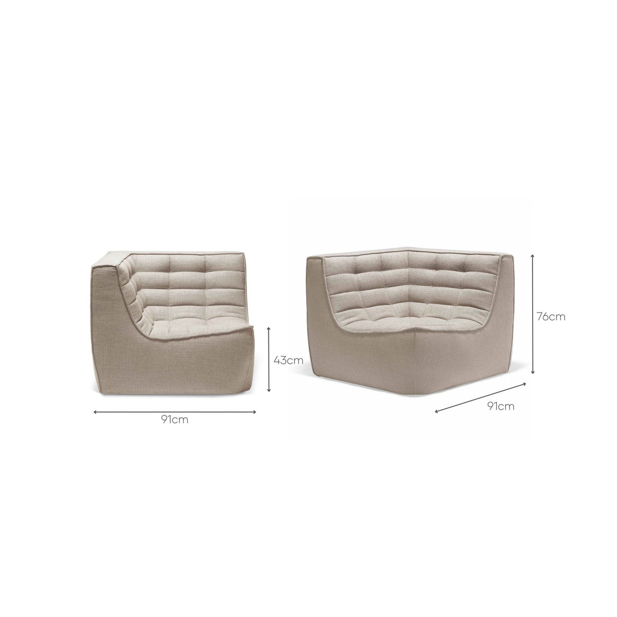 N701 Sofa - Beige - Corner - Sofas Ethnicraft Loom Collection Dubai