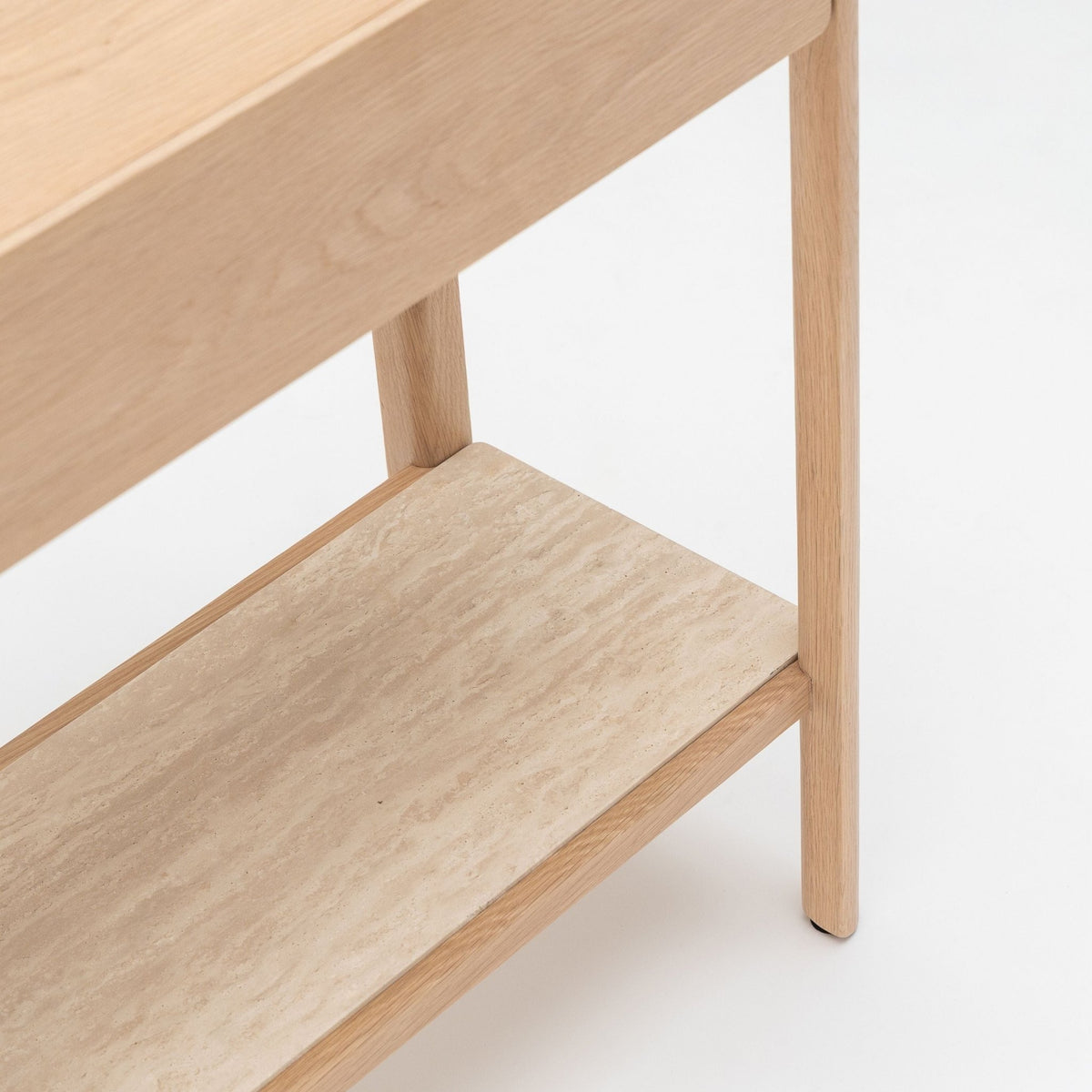 Nell Console - Blonde Oak & Travertine - Tolv Loom Collection Dubai