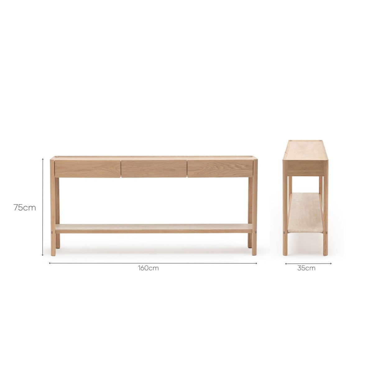 Nell Console - Blonde Oak & Travertine - Tolv Loom Collection Dubai