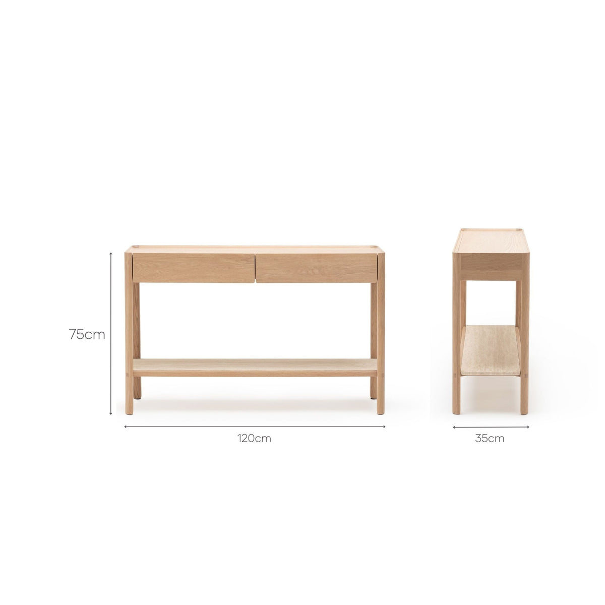 Nell Console - Blonde Oak & Travertine - Tolv Loom Collection Dubai