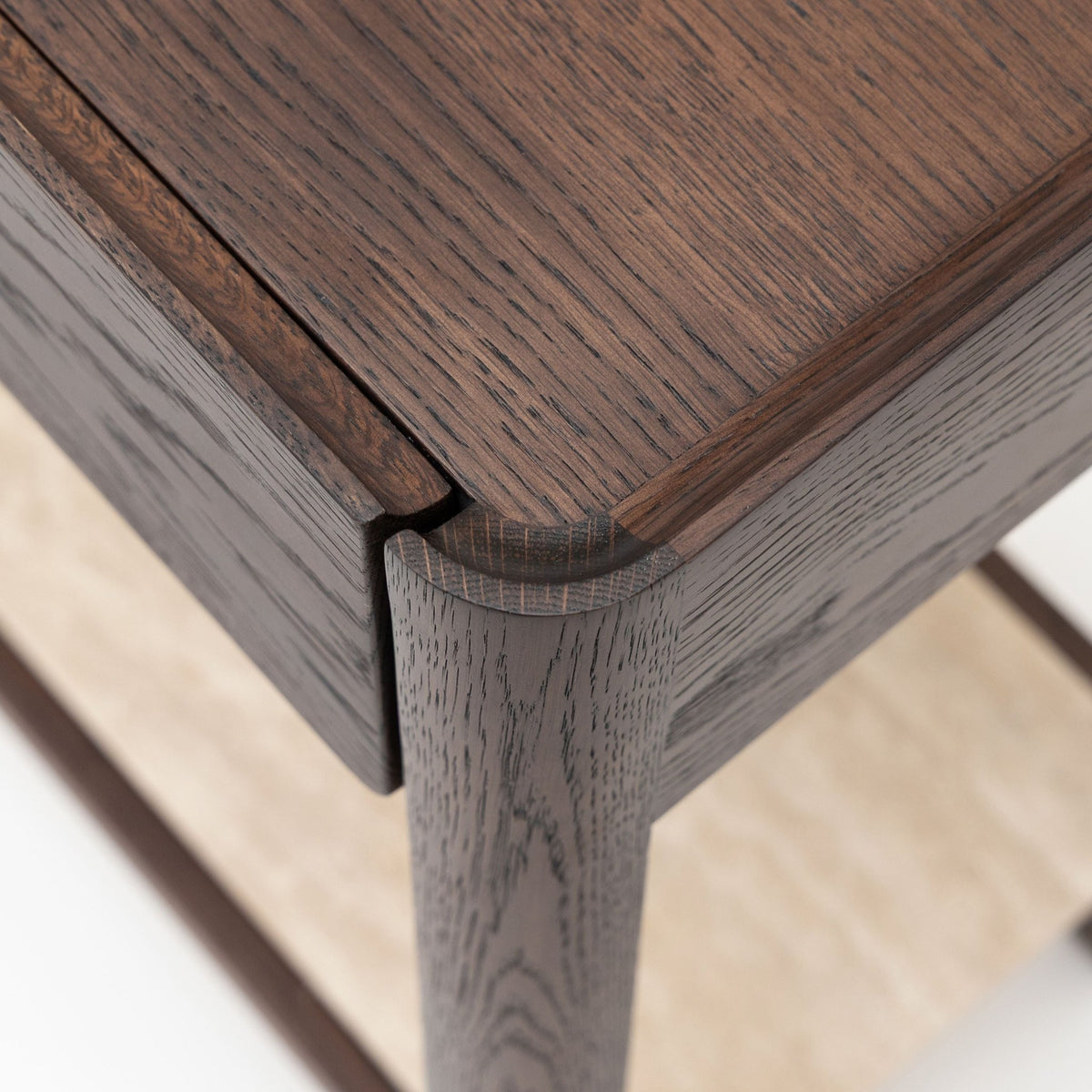 Nell Console - Espresso Oak & Travertine - Console Table with Storage Tolv Loom Collection Dubai