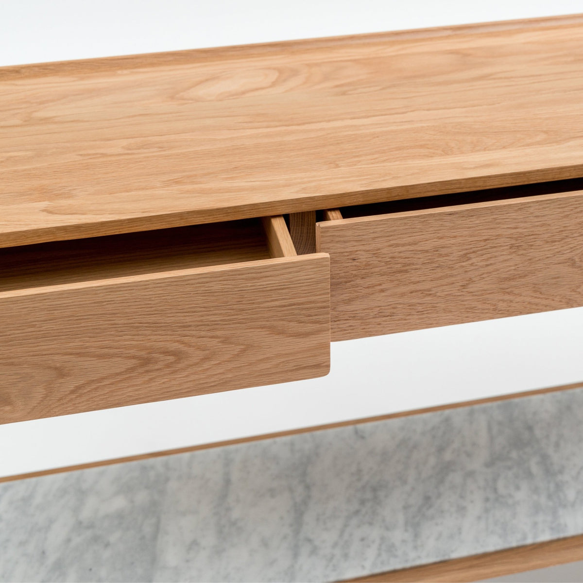 Nell Console - Light Oak & Bianca Carrara