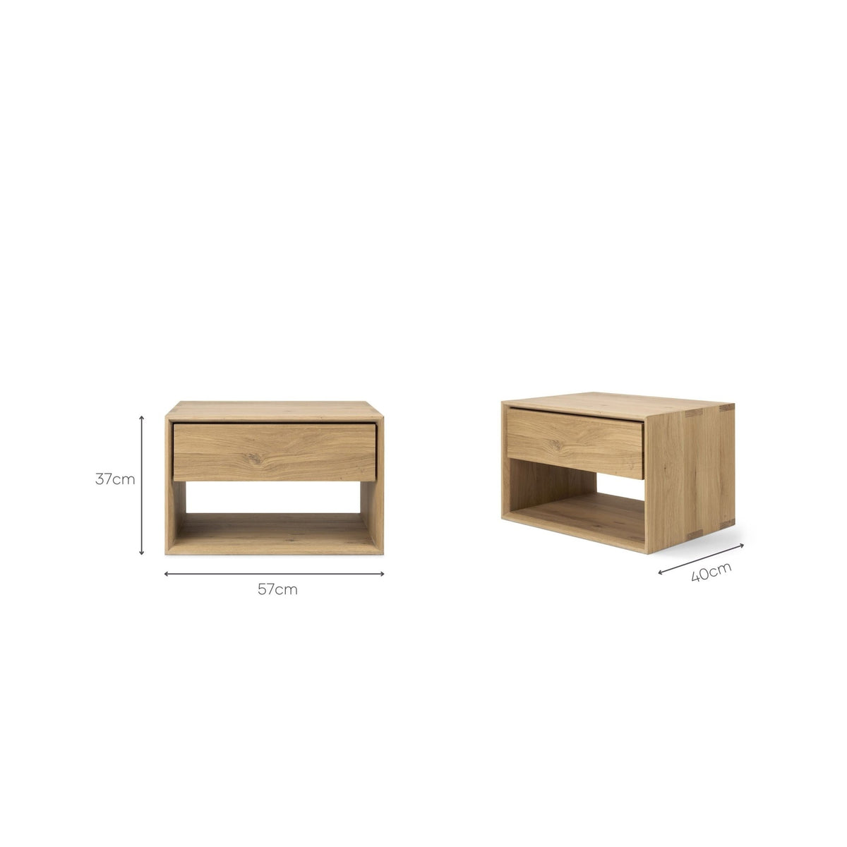 Nordic II Bedside Table - Oak - Bedside Tables Ethnicraft Loom Collection Dubai