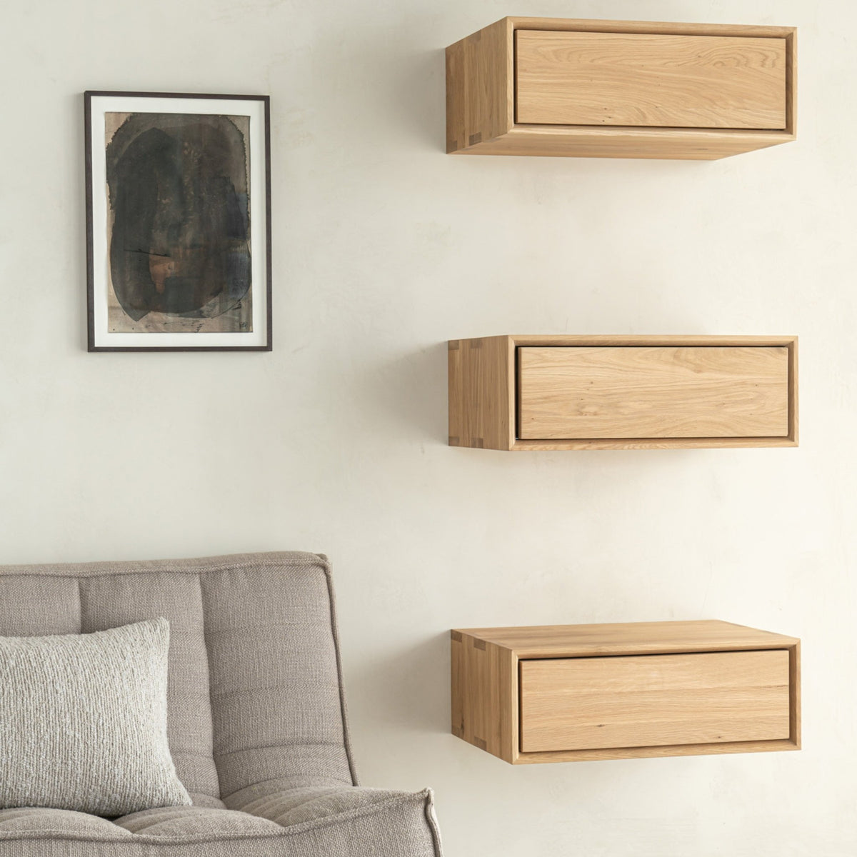 Nordic II Hanging Bedside Table - Oak