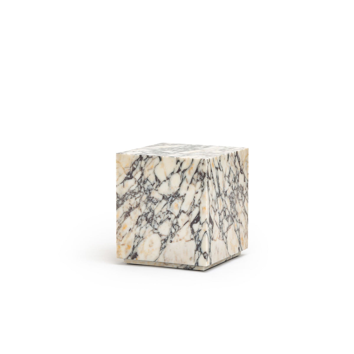 Nuba Cube Side Table - Calacatta Viola - Side Tables Loom Collection Loom Collection Dubai