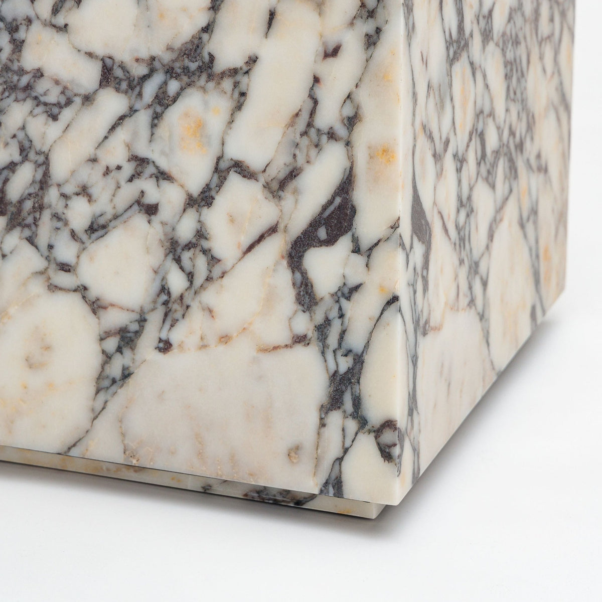 Nuba Cube Side Table - Calacatta Viola - Side Tables Loom Collection Loom Collection Dubai