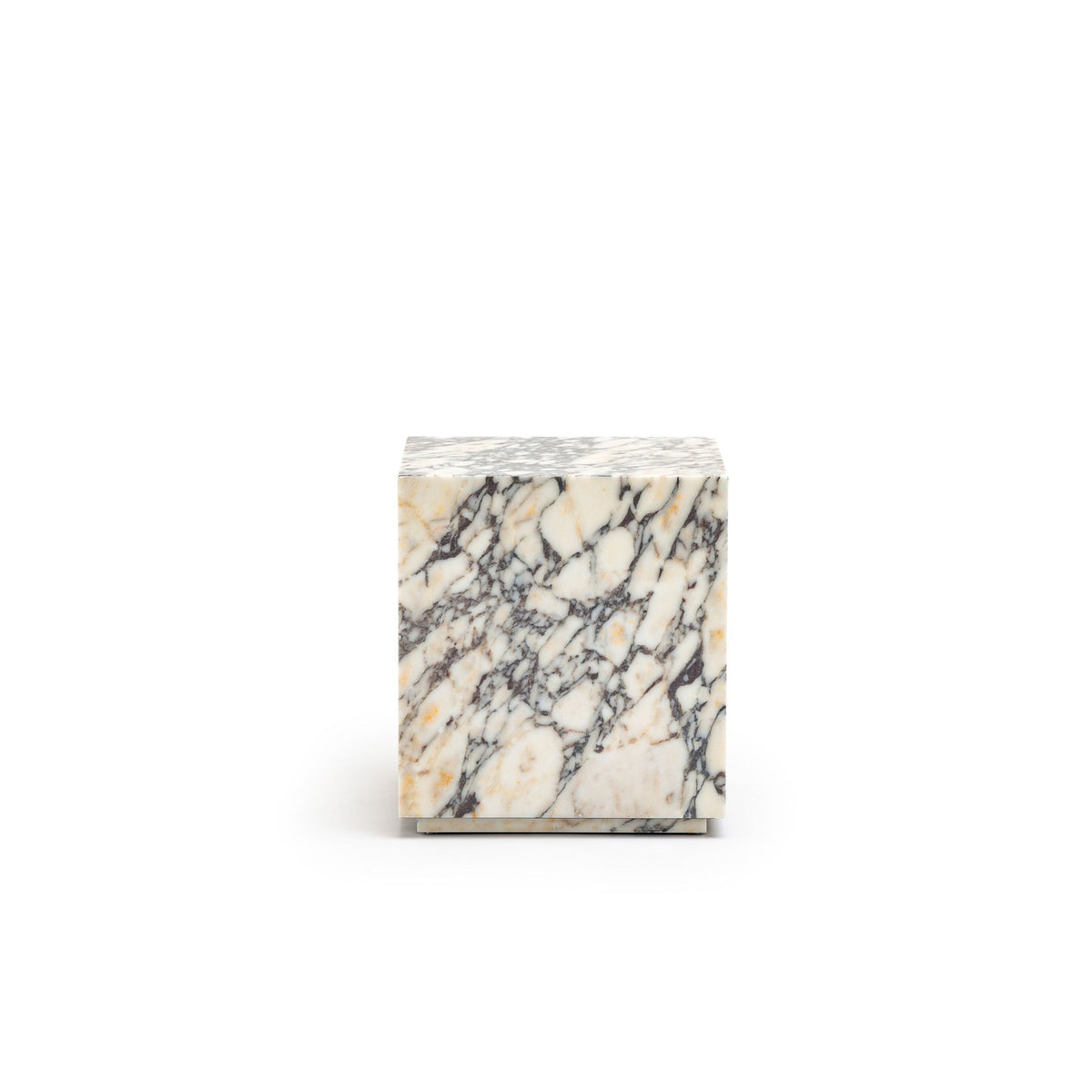 Nuba Cube Side Table - Calacatta Viola - Side Tables Loom Collection Loom Collection Dubai