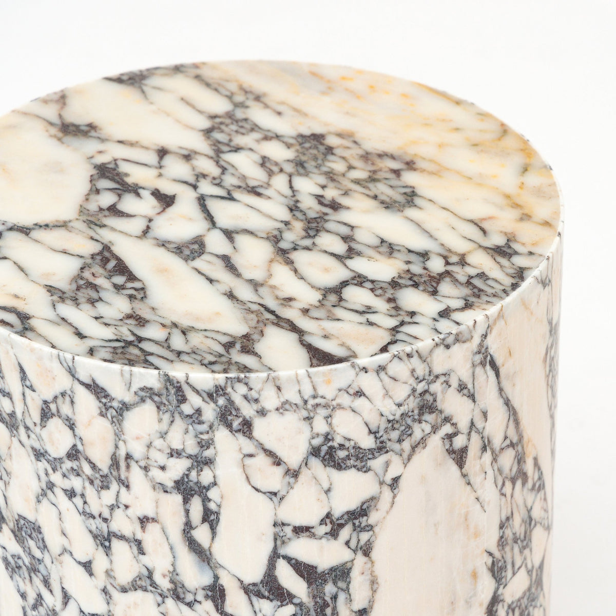 Nuba Cylinder Side Table - Calacatta Viola