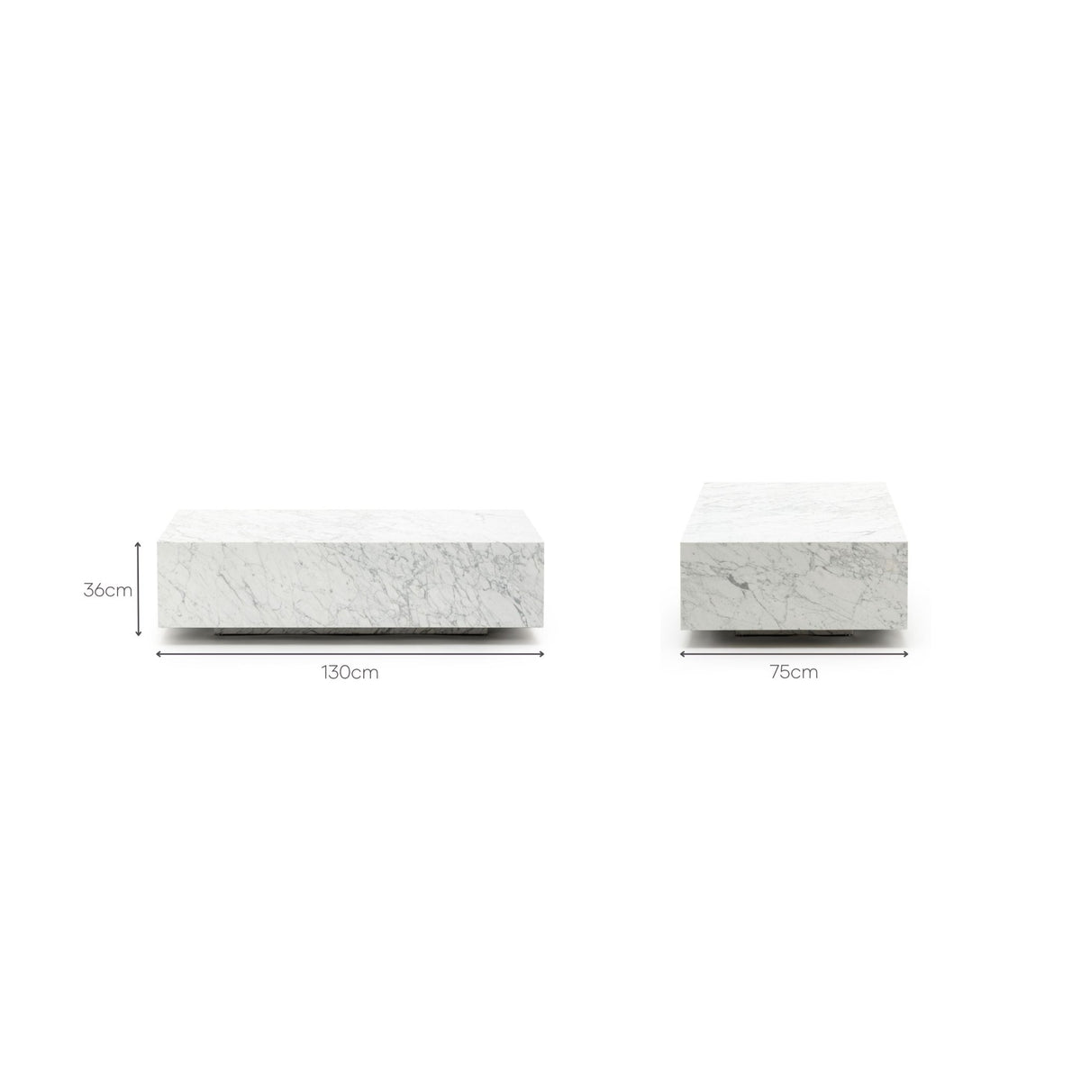 Nuba Rectangular Coffee Table - Bianca Carrara - Coffee Tables Loom Collection Loom Collection Dubai