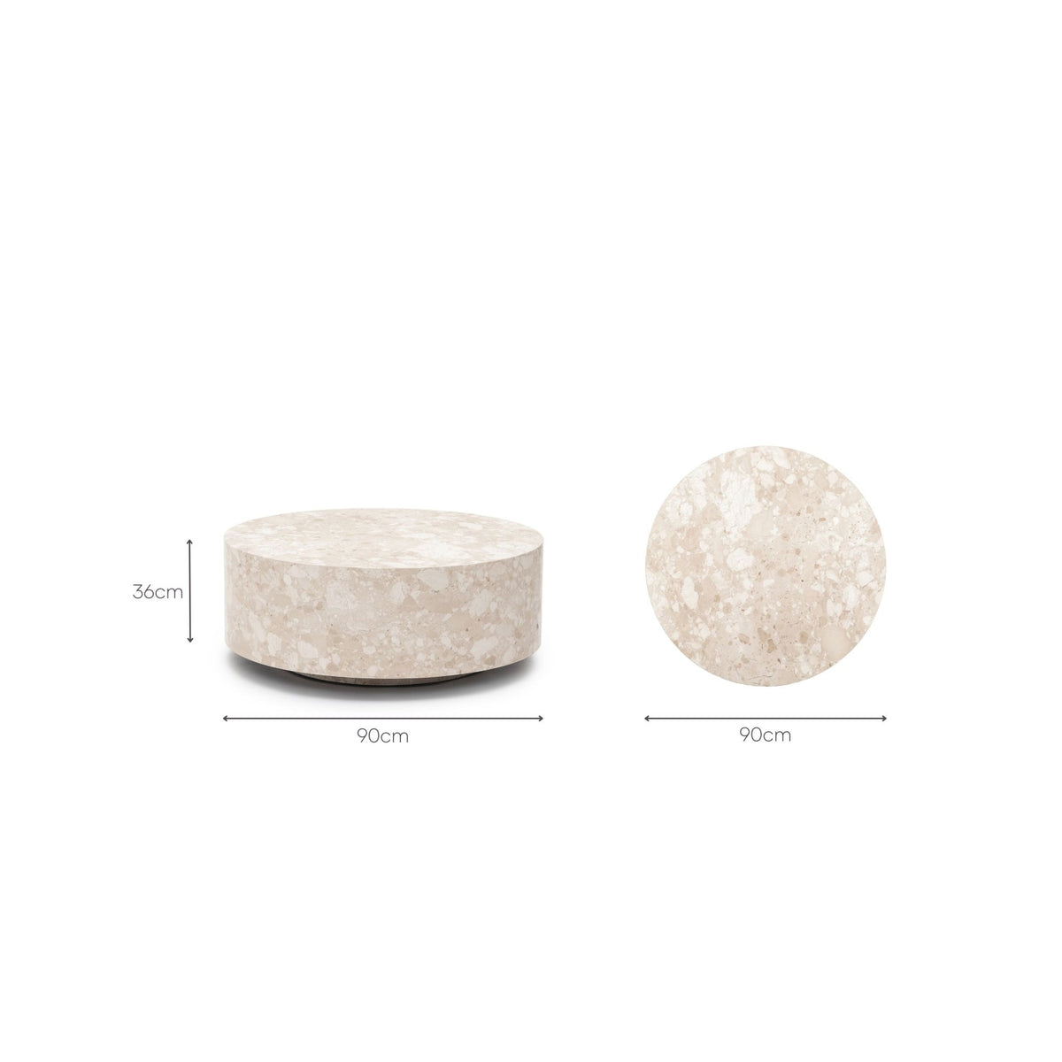 Nuba Round Coffee Table - Kunis Breccia Marble - Coffee Tables Loom Collection Loom Collection Dubai