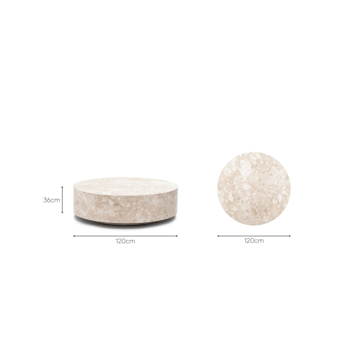 Nuba Round Coffee Table - Kunis Breccia Marble - Coffee Tables Loom Collection Loom Collection Dubai