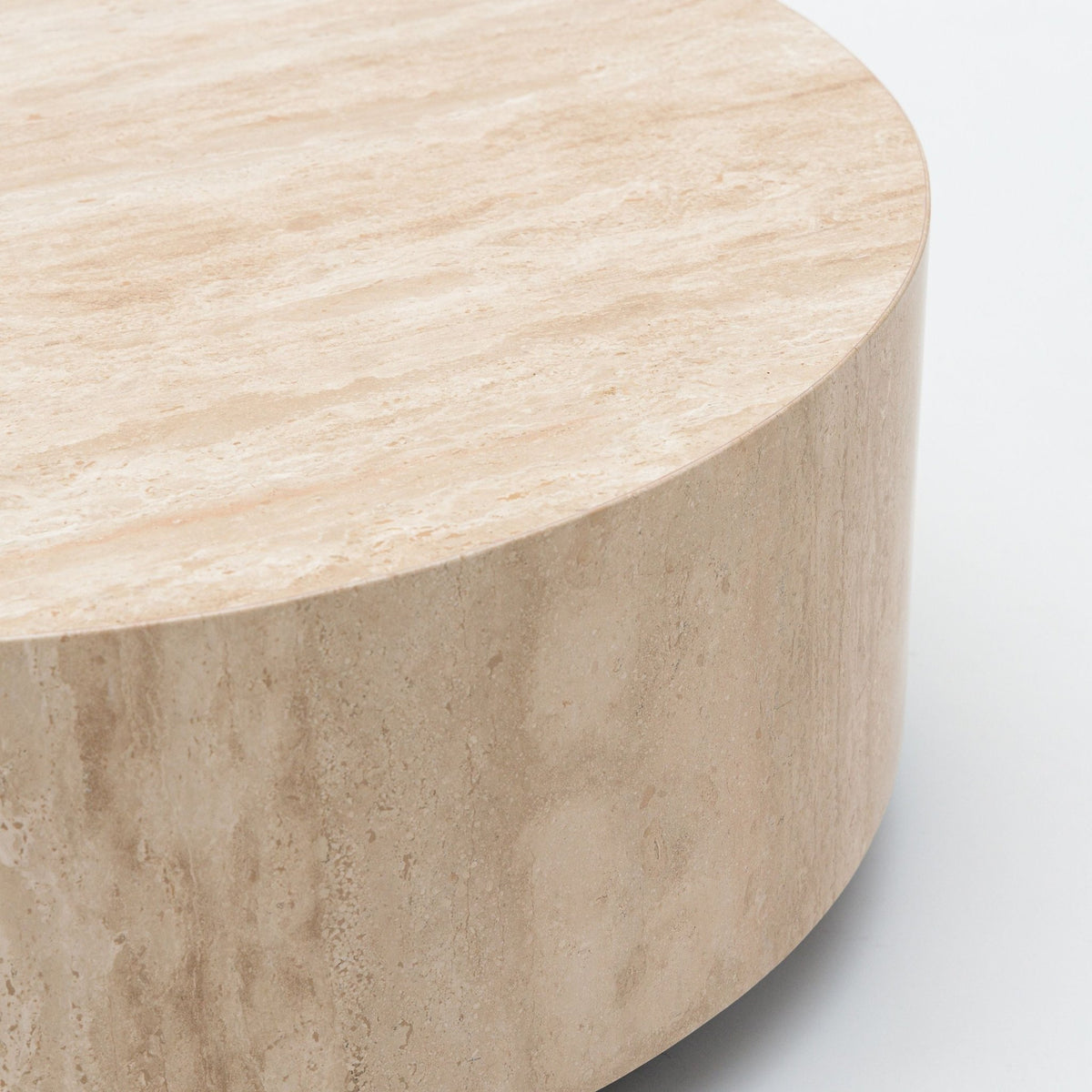 Nuba Round Coffee Table - Travertine - Coffee Tables Loom Collection Loom Collection Dubai