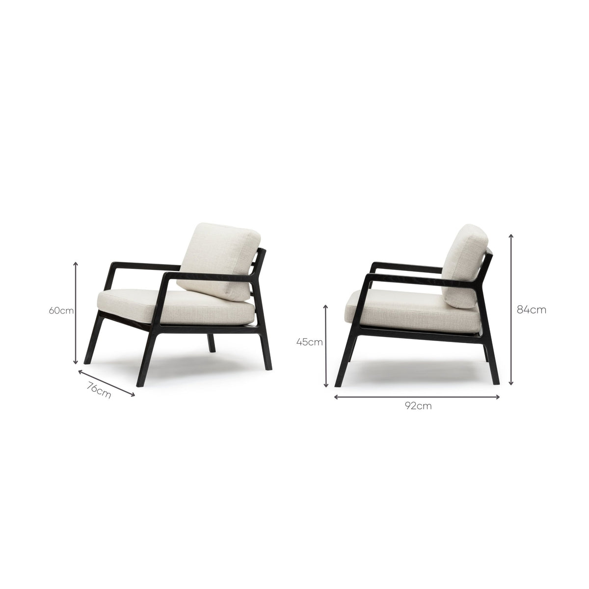 Nysse Armchair - Black Oak & Oatmeal