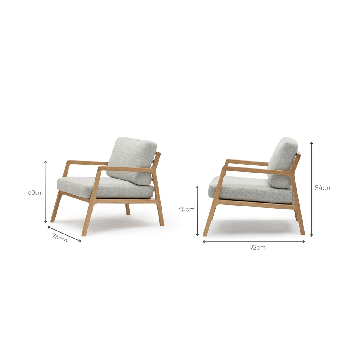Nysse Armchair - Light Oak & Diamond