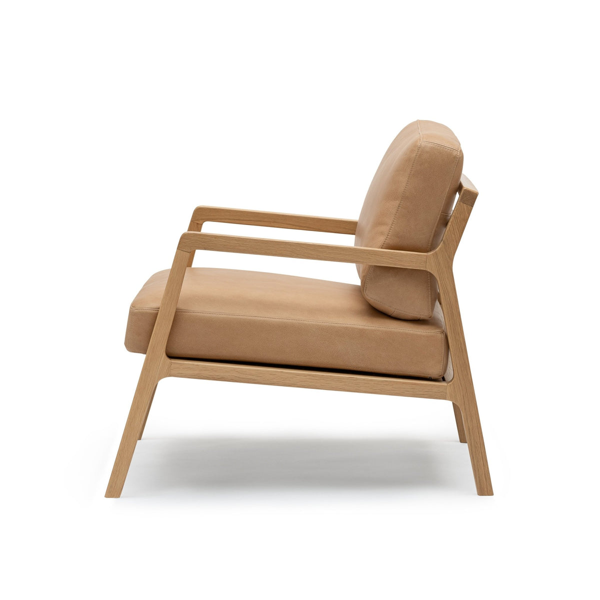 Nysse Armchair - Light Oak & Pecan Leather