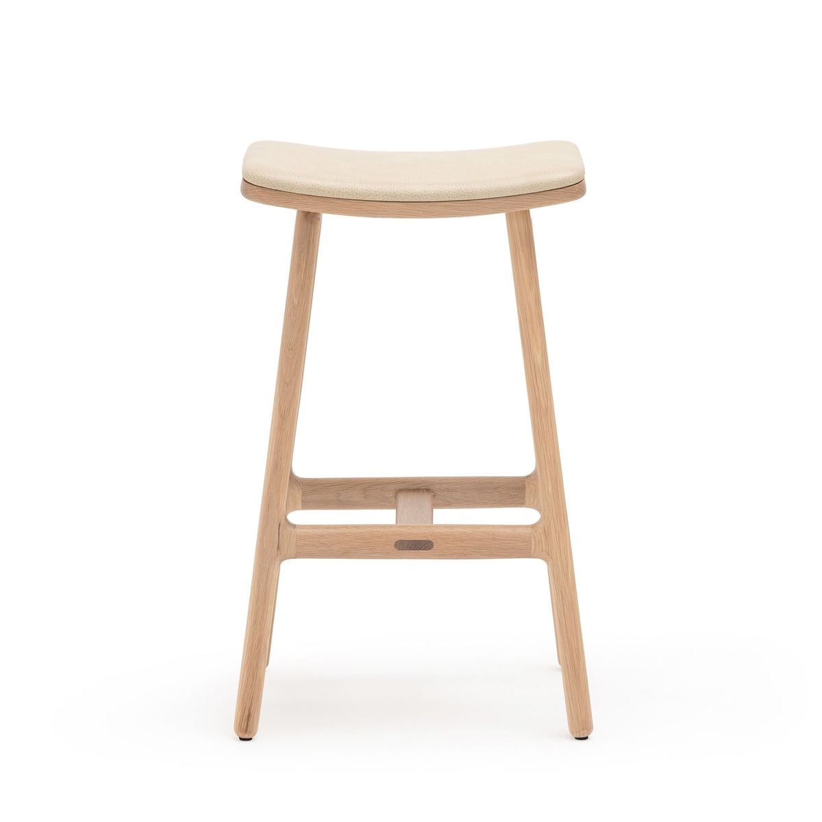 Odd Counter Stool - Blonde Oak & Limestone Leather - Bar & Counter Stools Tolv Loom Collection Dubai