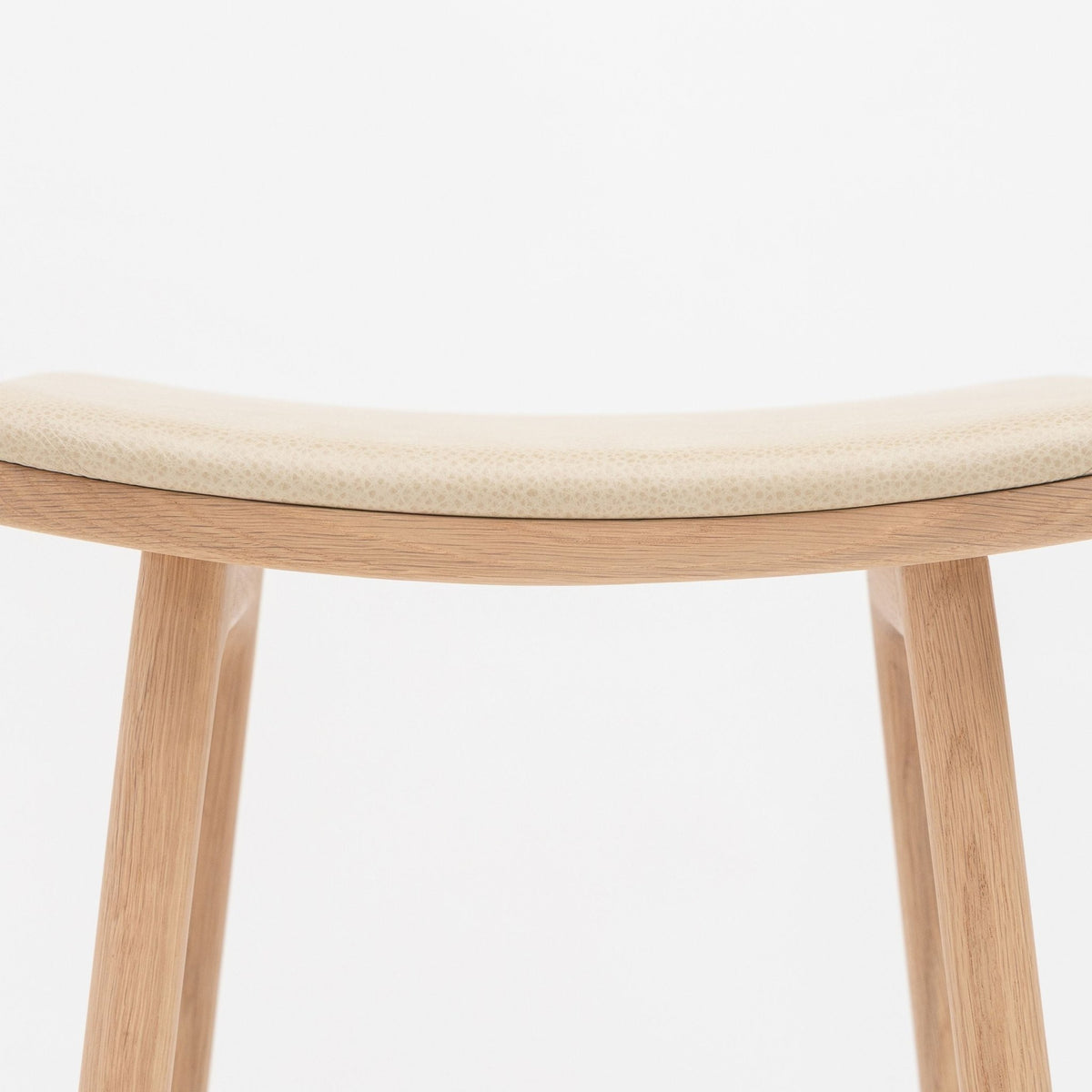 Odd Counter Stool - Blonde Oak & Limestone Leather - Bar & Counter Stools Tolv Loom Collection Dubai