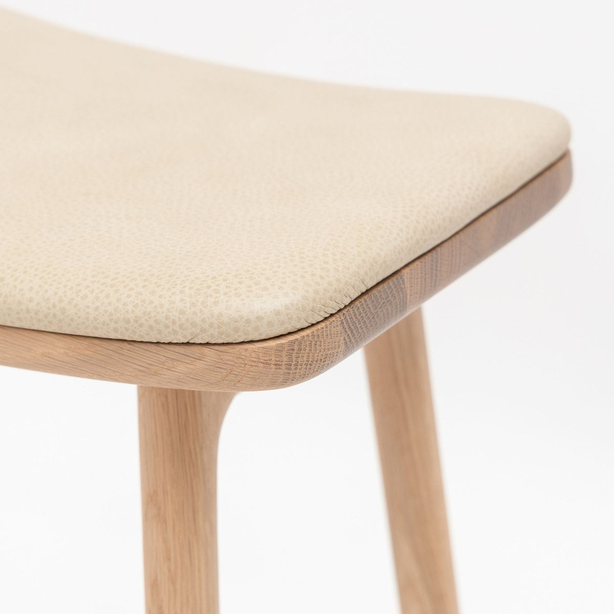 Odd Counter Stool - Blonde Oak & Limestone Leather - Bar & Counter Stools Tolv Loom Collection Dubai