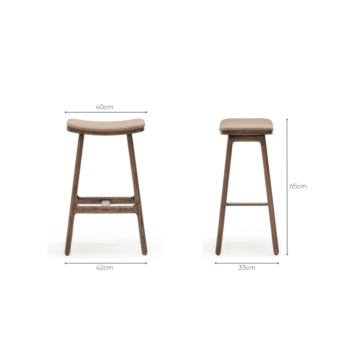 Odd Counter Stool - Espresso Oak & Montana Anvil Leather