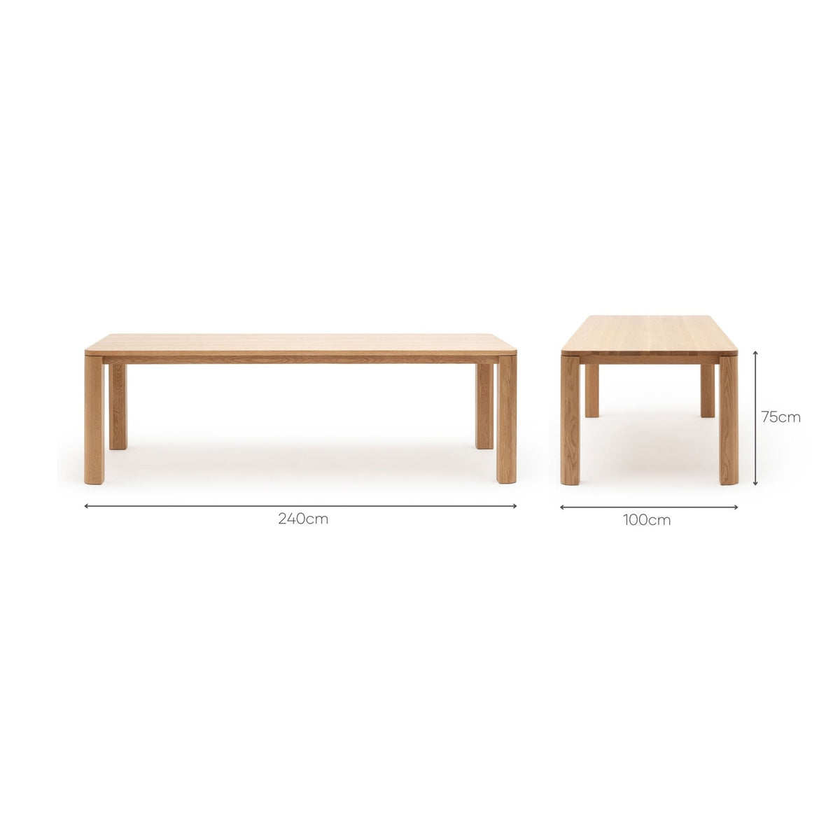 Oli Dining Table - Light Oak - Dining Tables Tolv Loom Collection Dubai