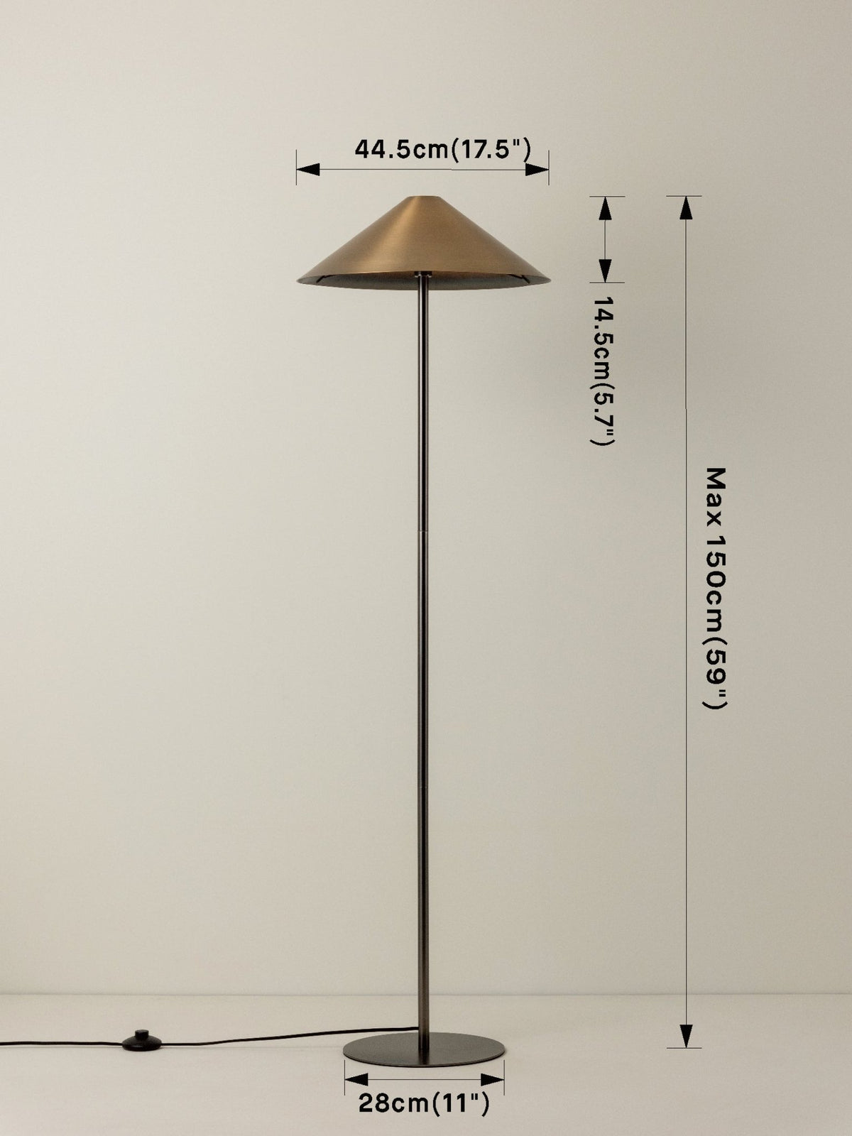 Orta - 1 Light Antique Silver And Burnished Brass Floor Lamp