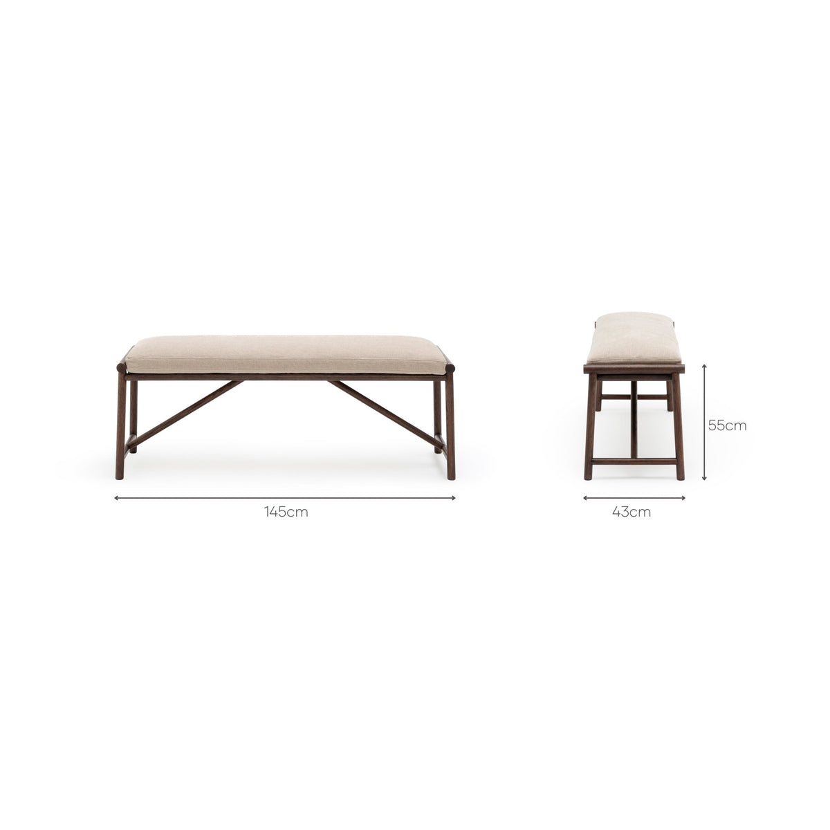 Osaka Bench - Espresso Oak & Colcha Candelabra