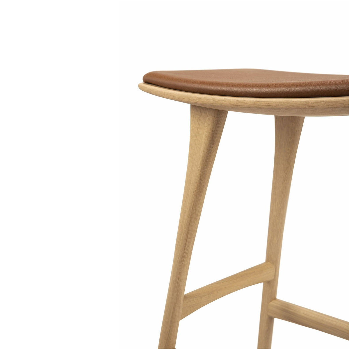 Osso Counter Stool - Varnished Oak - Cognac Leather
