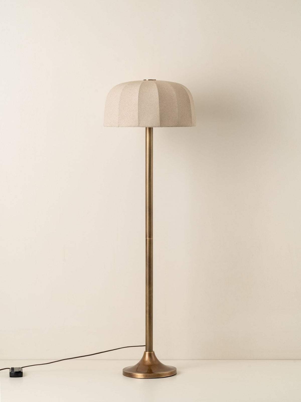 Ottino - Aged Brass And Linen Floor Lamp