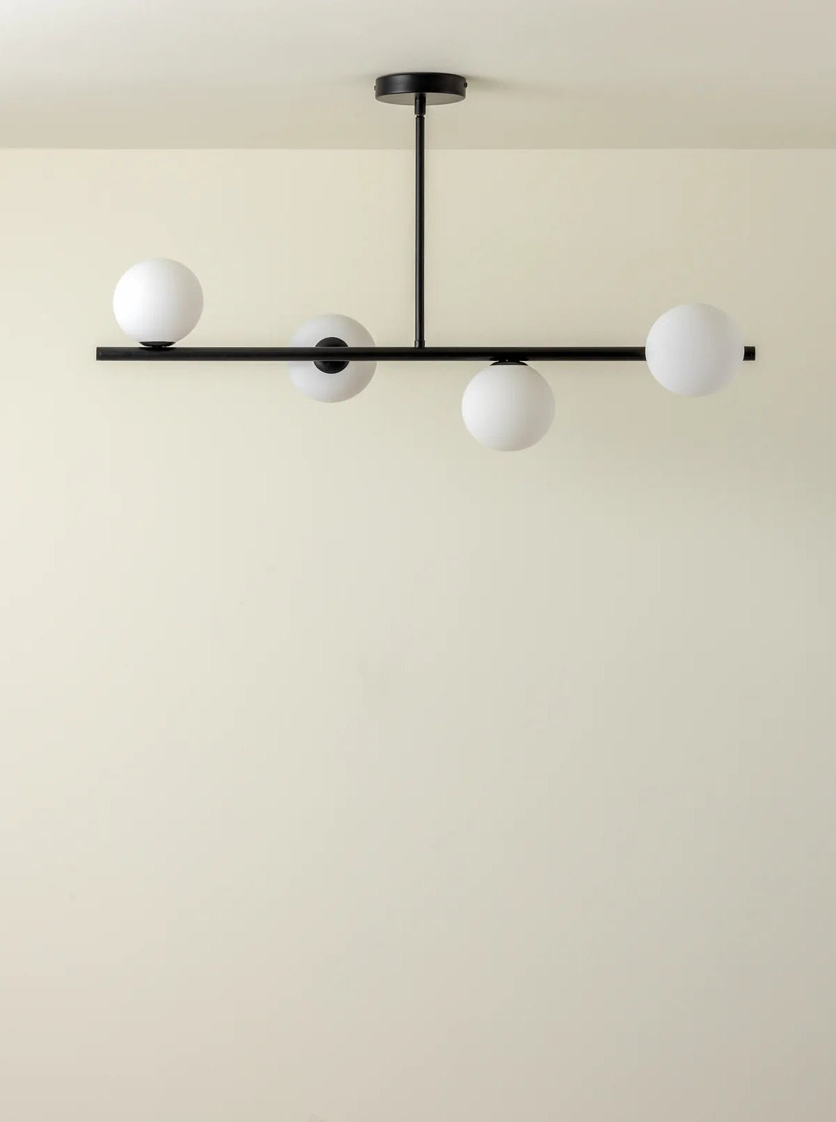 Perch - 4 Light Matt Black And Opal Pendant Bar