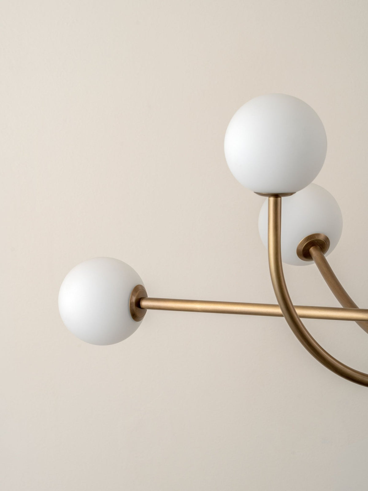 Perry - 6 Light Aged Brass And Opal Pendant