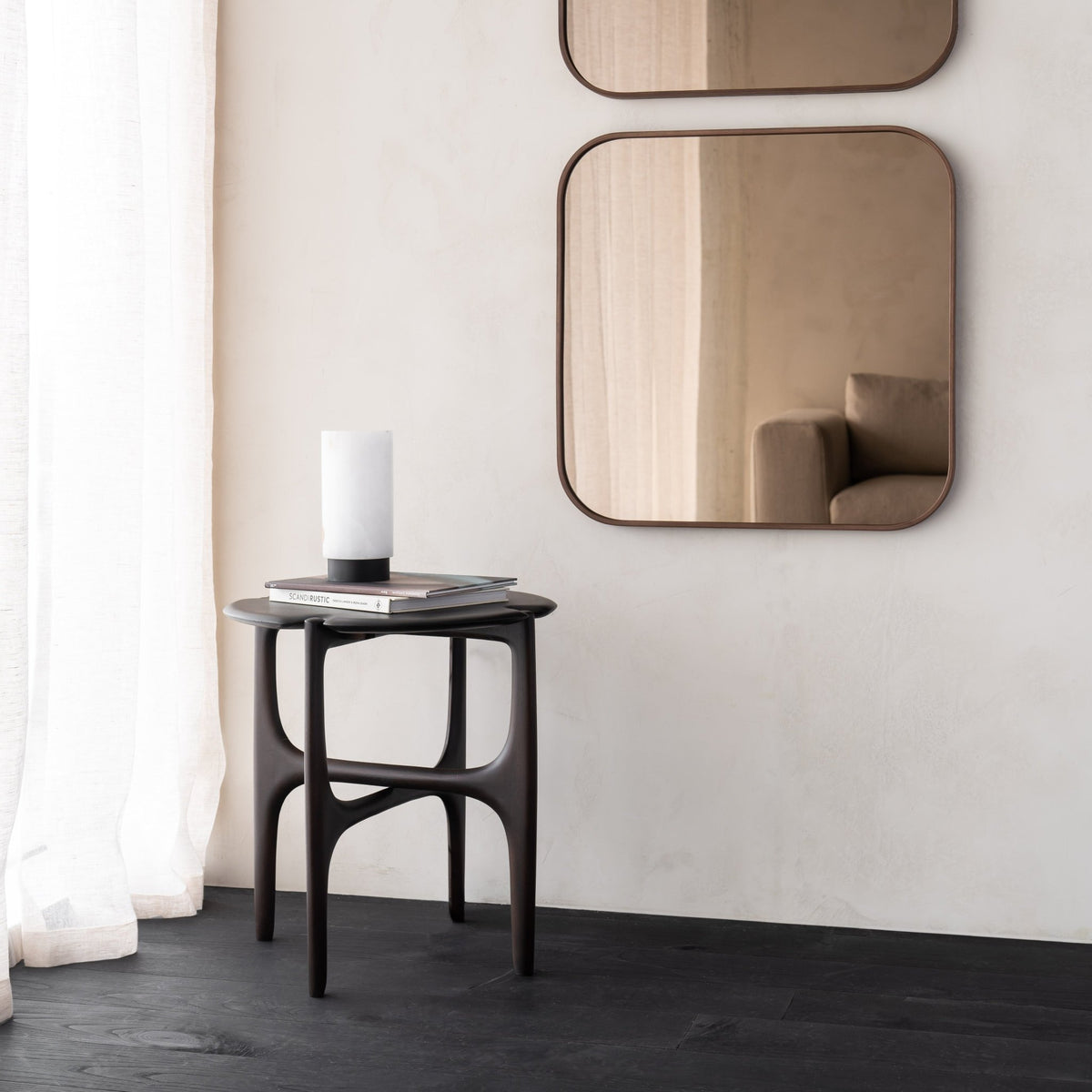 Pi Side Table - Mahogany Dark Brown