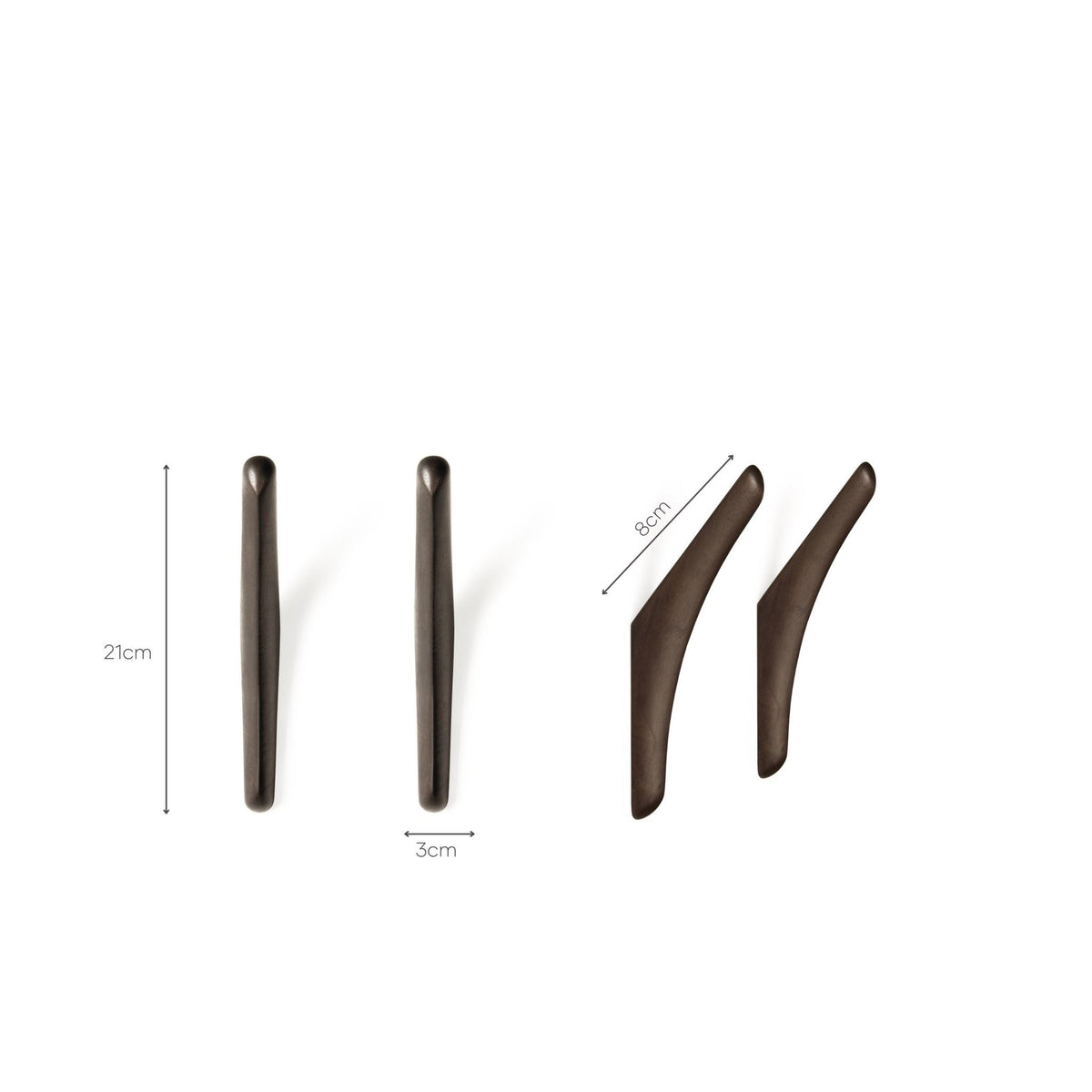 Pi Wall Hanger - Varnished Mahogany - Dark Brown - Set Of 2 - Shelving Ethnicraft Loom Collection Dubai