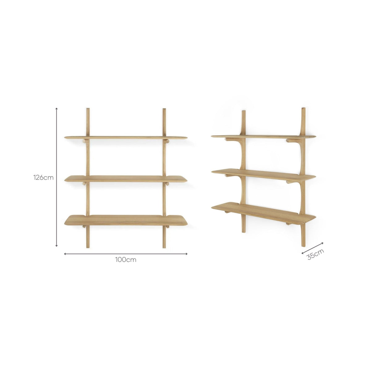PI Wall Shelf - Oak - Shelving Ethnicraft Loom Collection Dubai