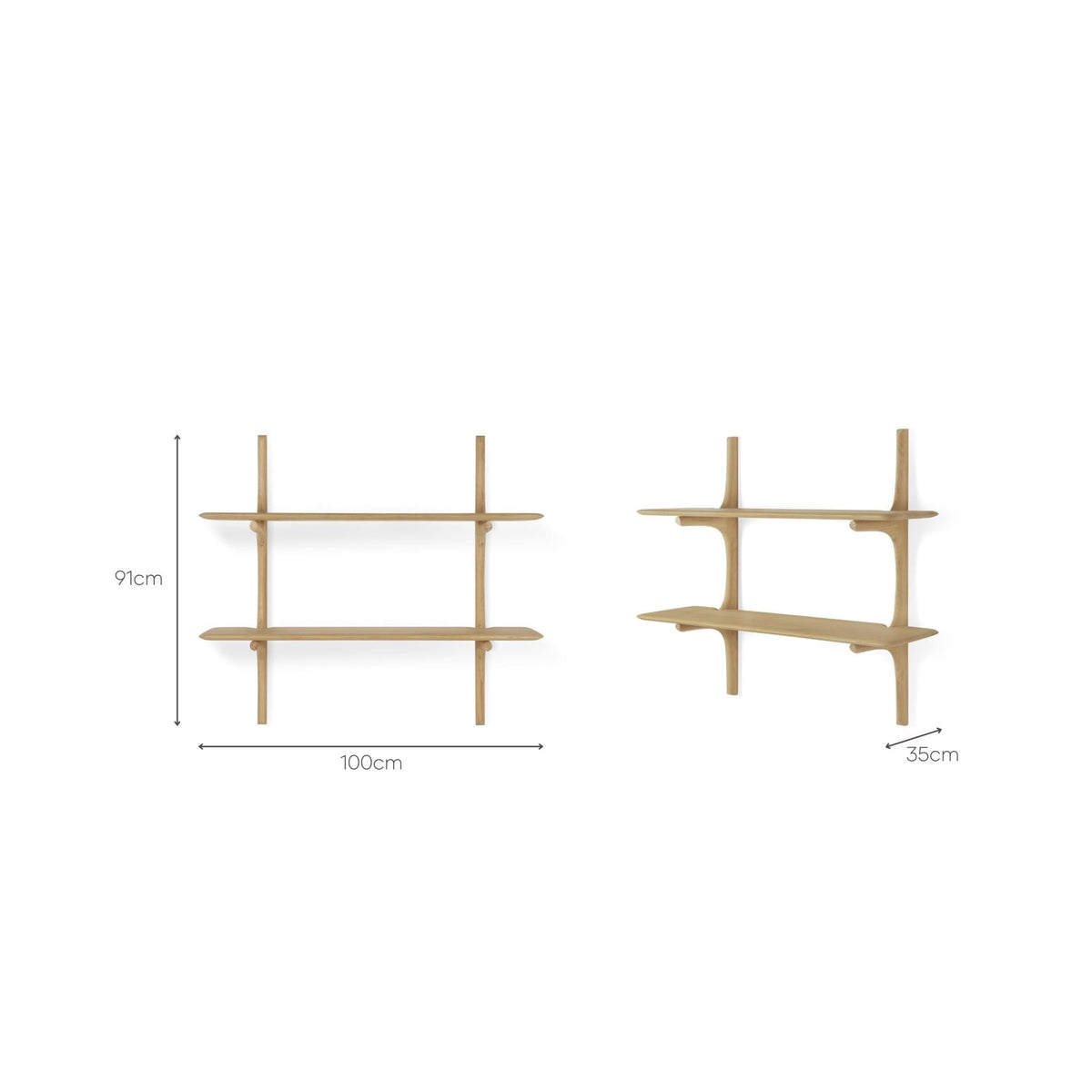PI Wall Shelf - Oak - Shelving Ethnicraft Loom Collection Dubai