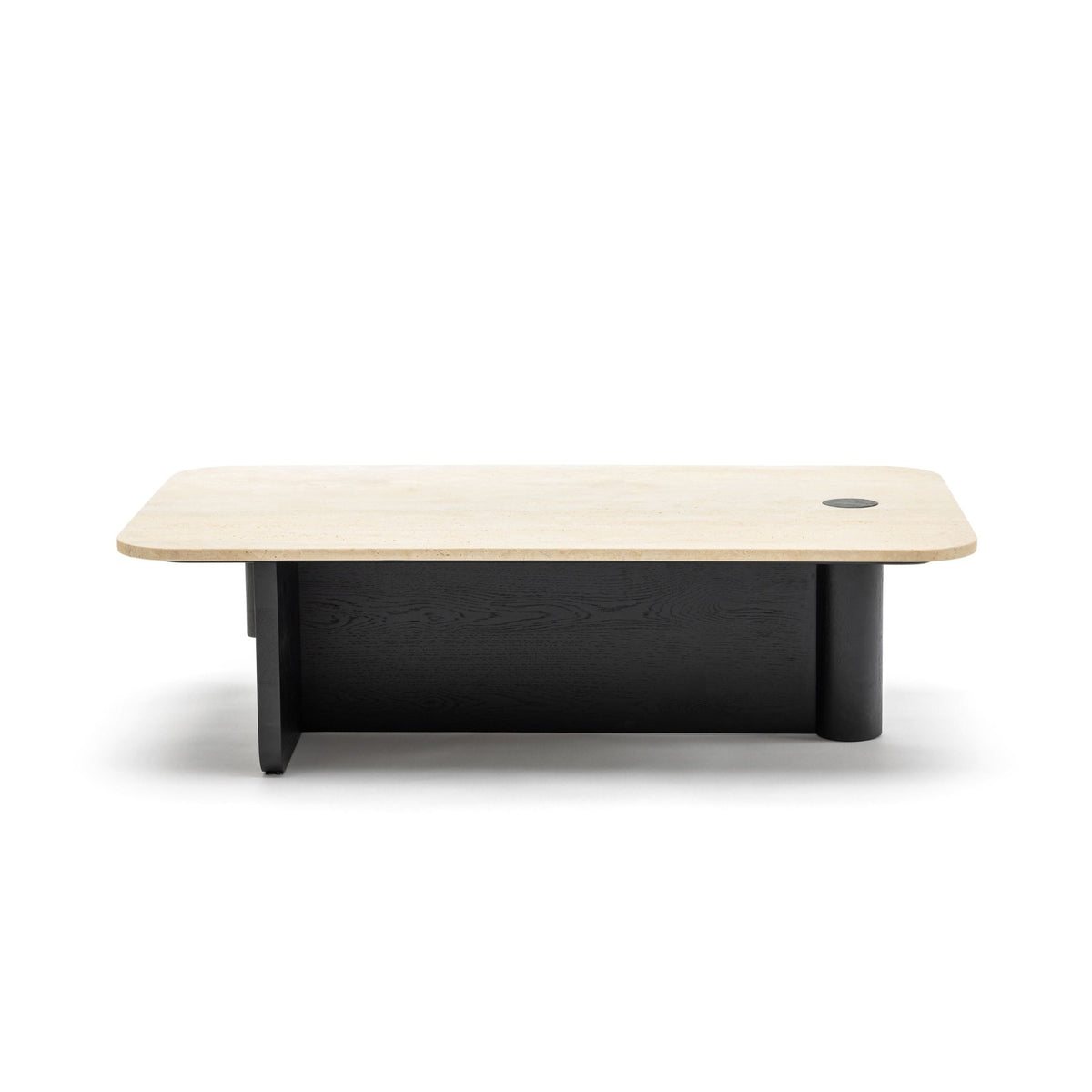 Pivot Coffee Table - Black Oak & Travertine - Coffee Tables Natadora Loom Collection Dubai