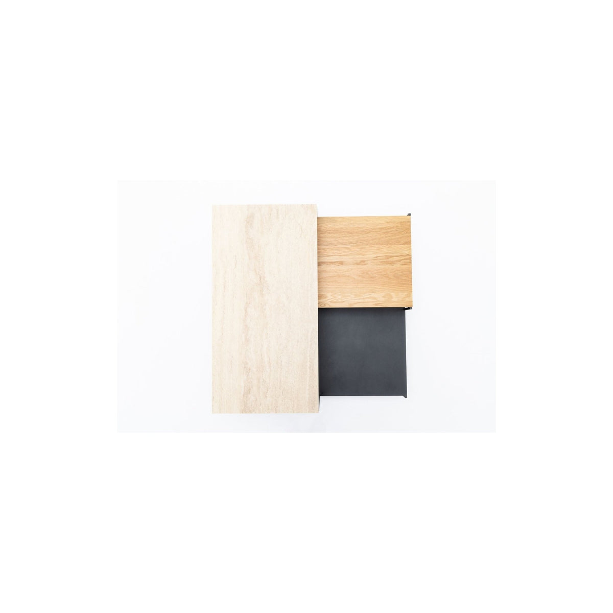 Podium Coffee Table - Travertine & Light Oak - Coffee Tables Tolv Loom Collection Dubai