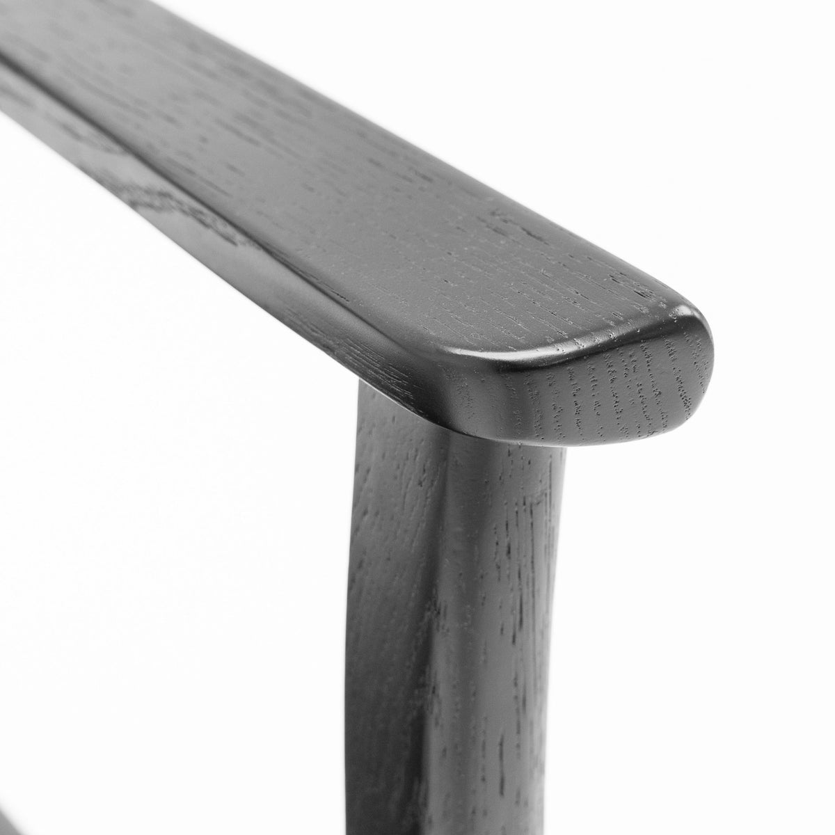Poise Armchair - Black Oak & Charcoal Leather