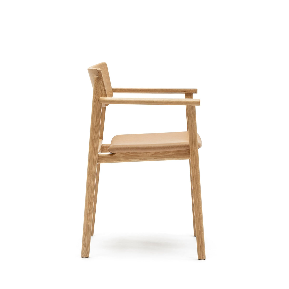 Poise Armchair - Light Oak & Pecan Leather