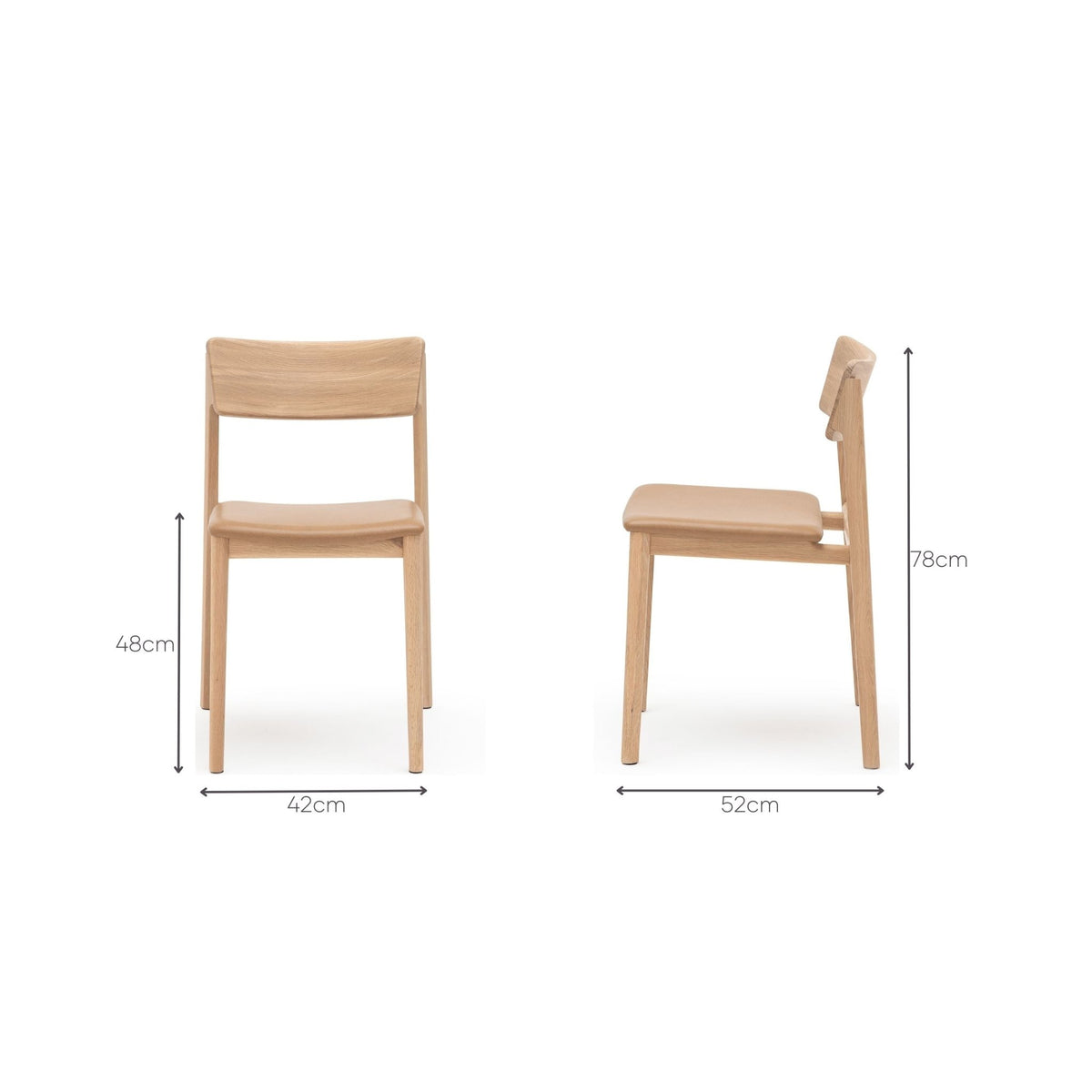 Poise Chair - Blonde Oak & Pecan Leather - Tolv Loom Collection Dubai