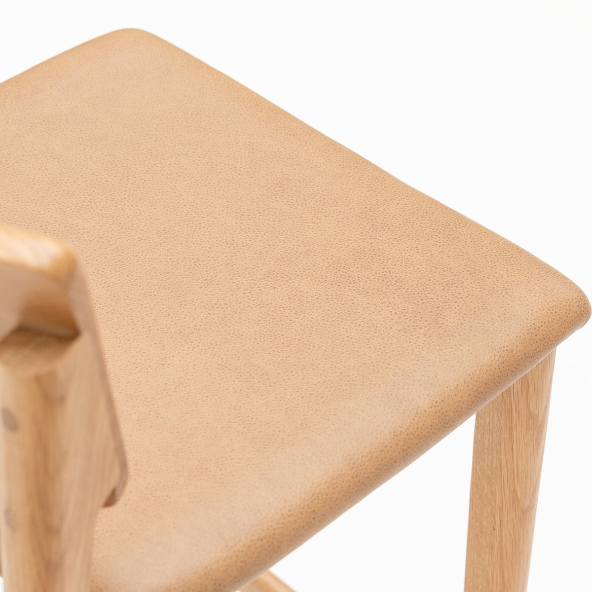 Poise Counter Chair - Light Oak & Pecan Leather