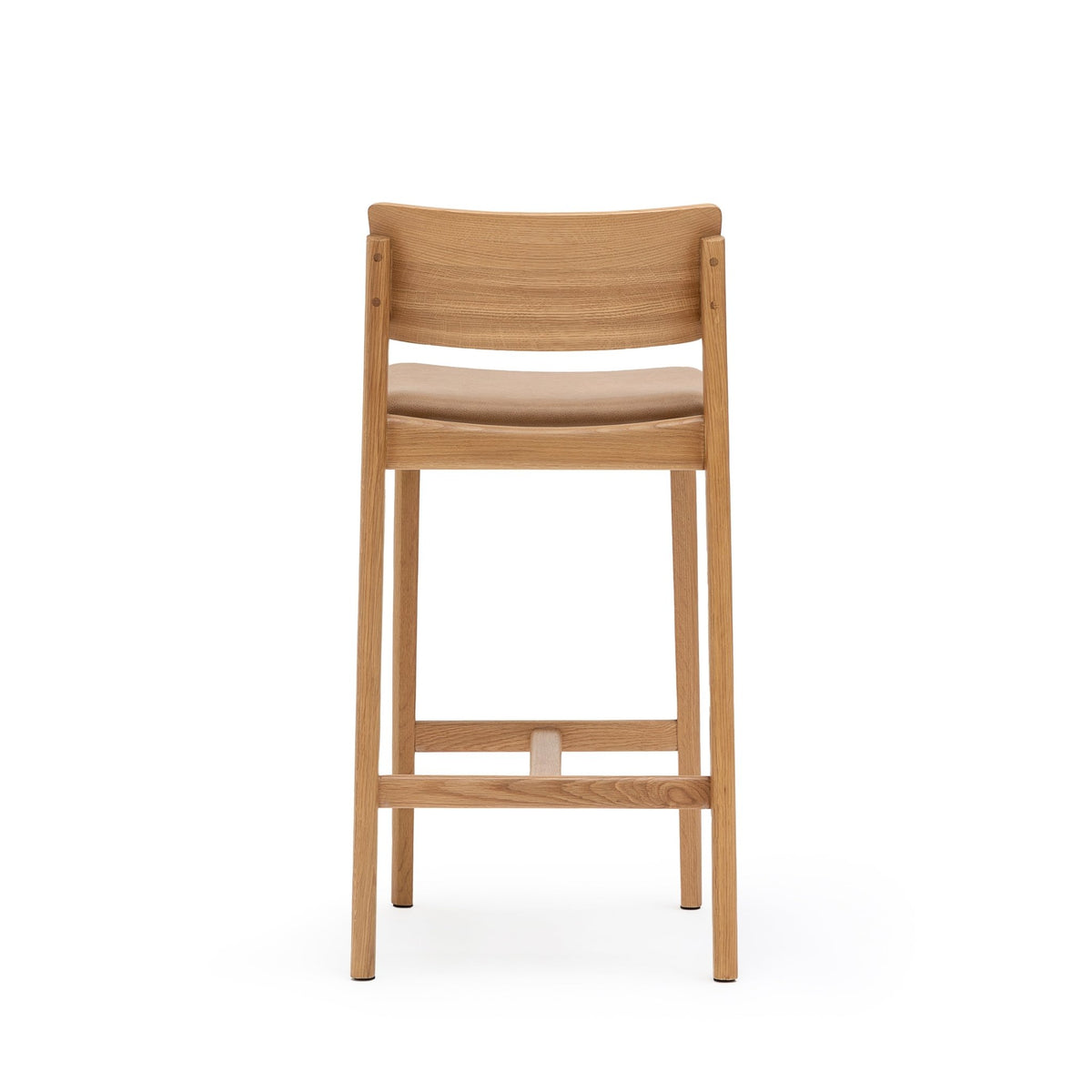 Poise Counter Chair - Light Oak & Pecan Leather