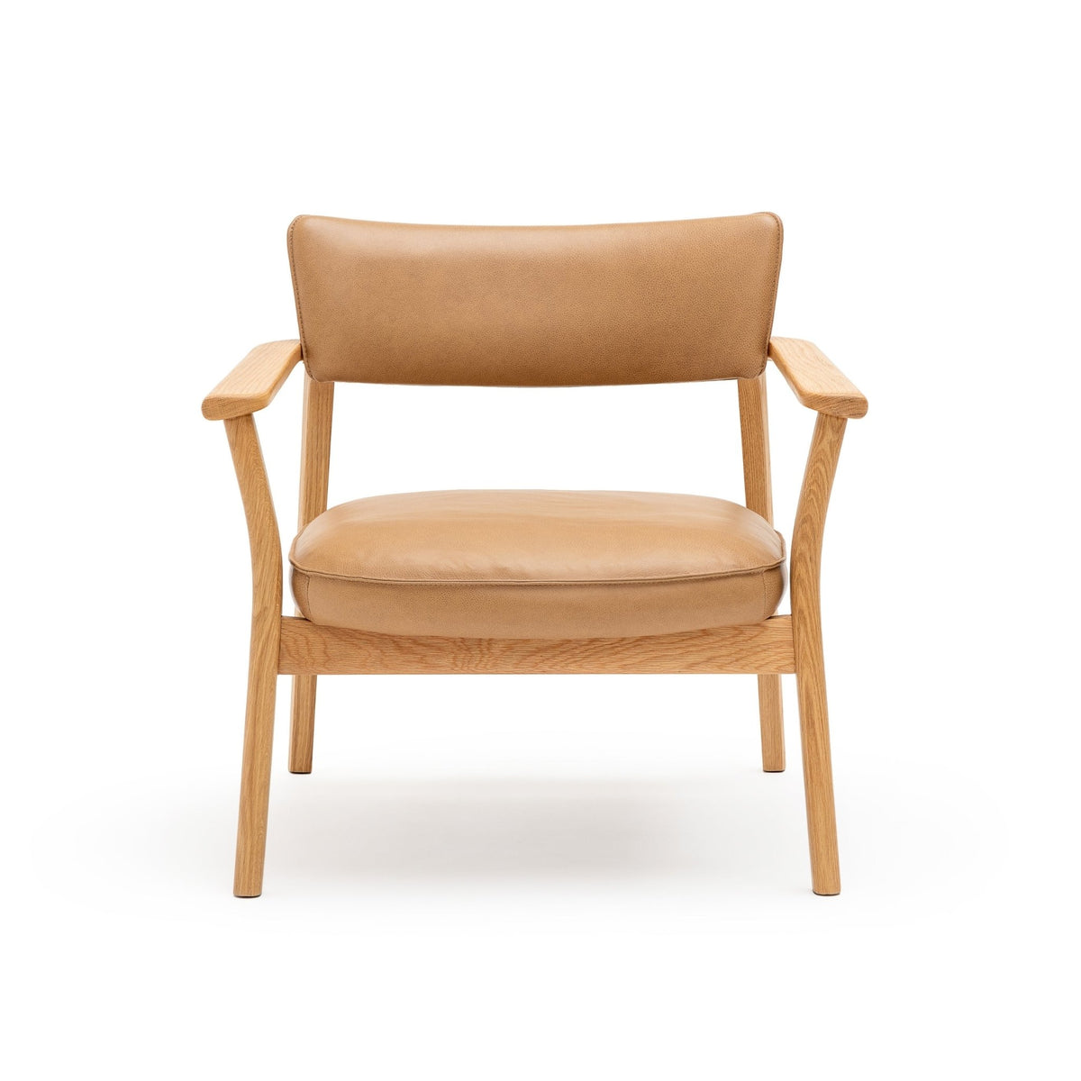 Poise Lounge Chair - Light Oak & Pecan Leather