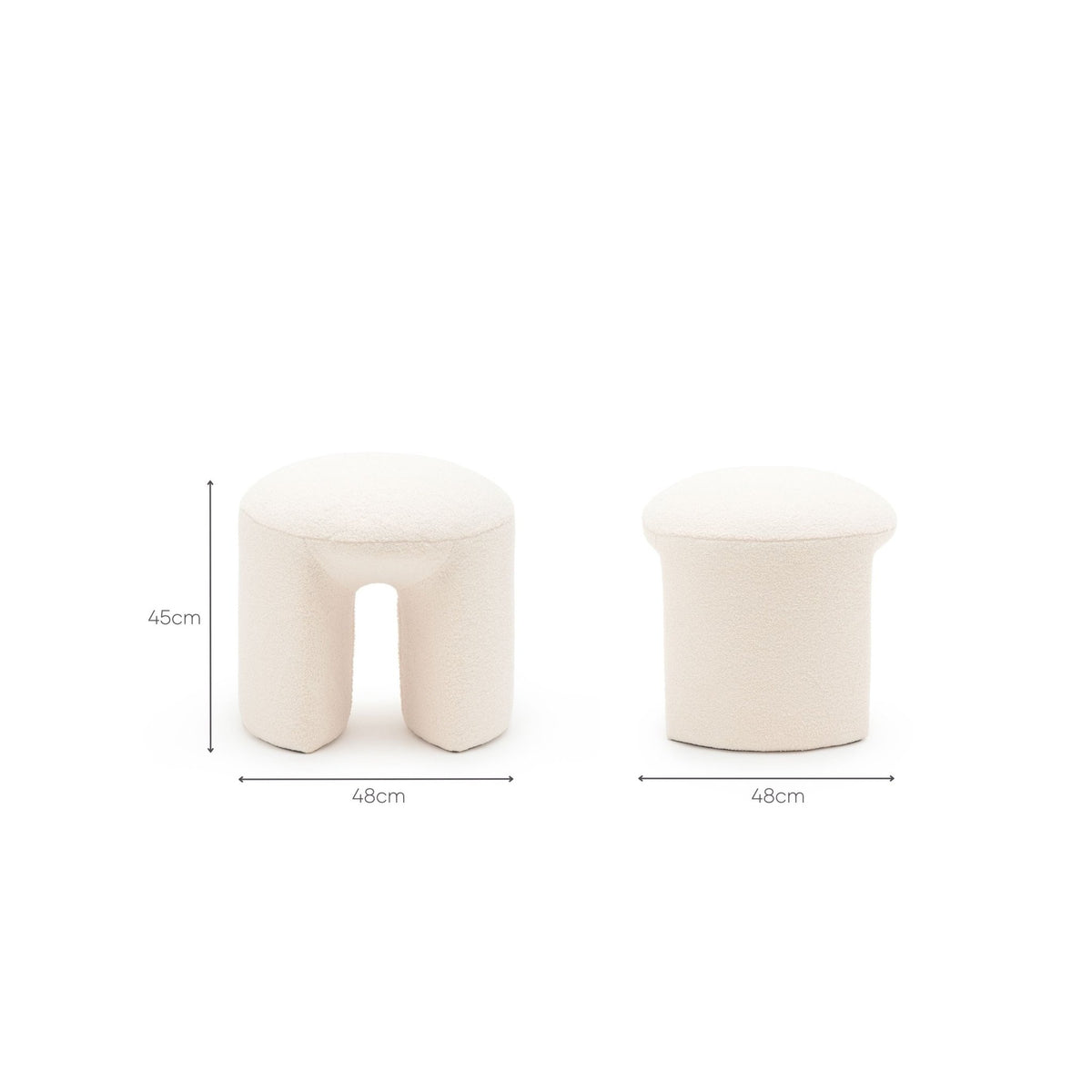 Remi Stool - Cream - Ottomans Loom Collection Loom Collection Dubai