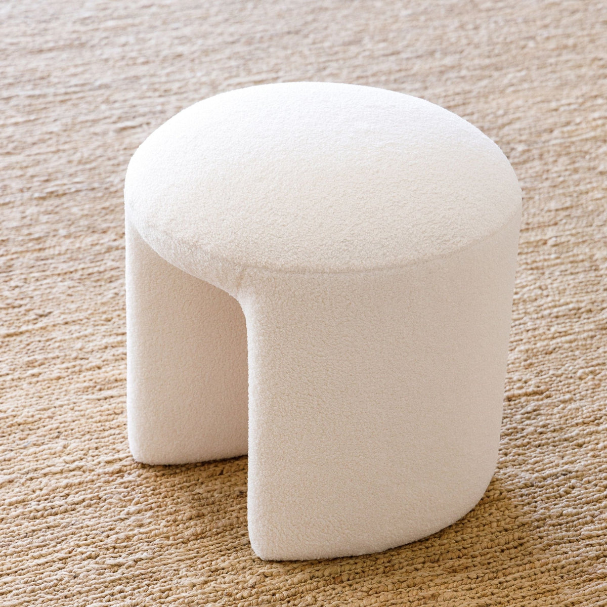 Remi Stool - Cream - Ottomans Loom Collection Loom Collection Dubai