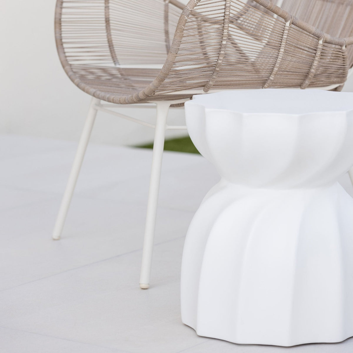 Revolve Stool - Chalk - Side Tables Loom Collection Loom Collection Dubai