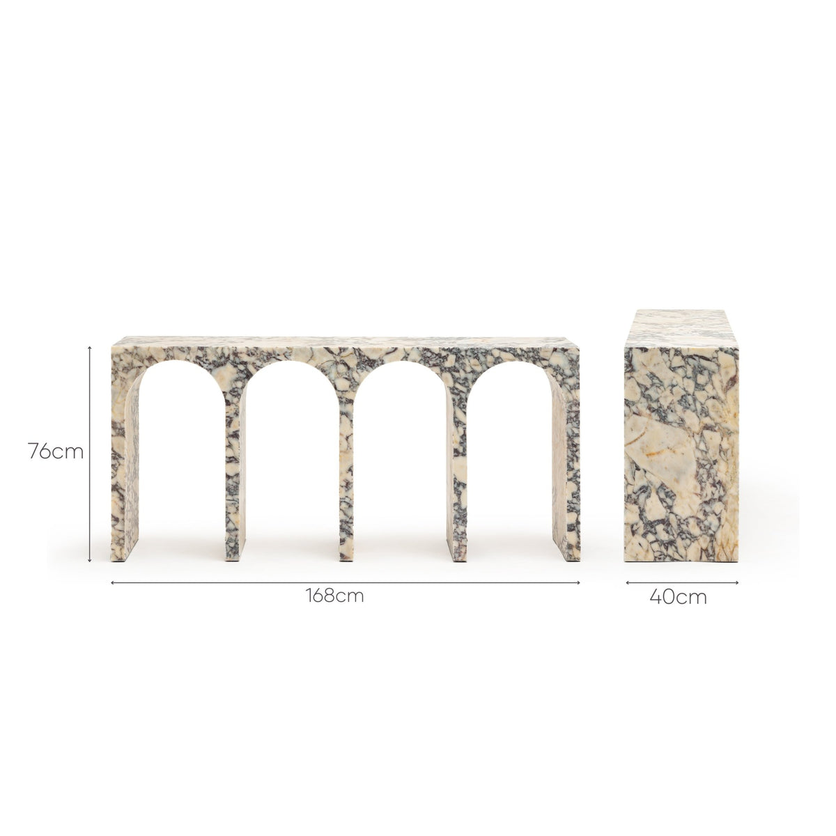 Rialto Console Table - Calacatta Viola
