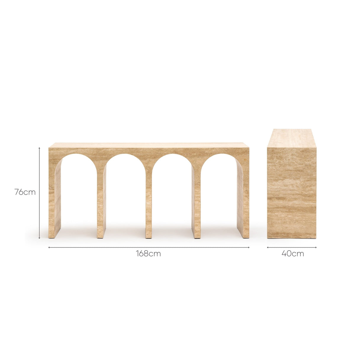 Rialto Console Table - Travertine